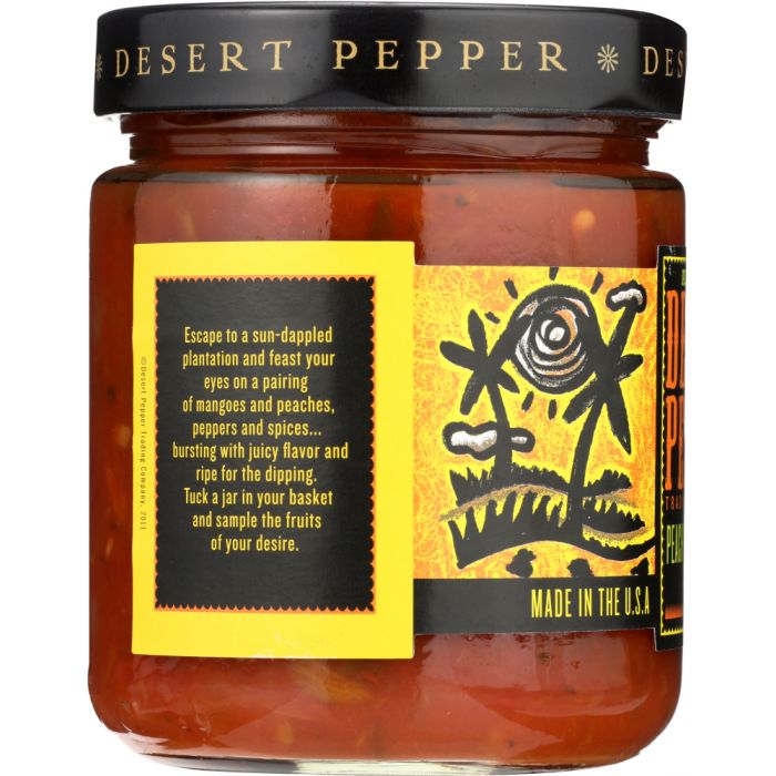 DESERT PEPPER: Peach Mango Medium Hot Salsa, 16 oz