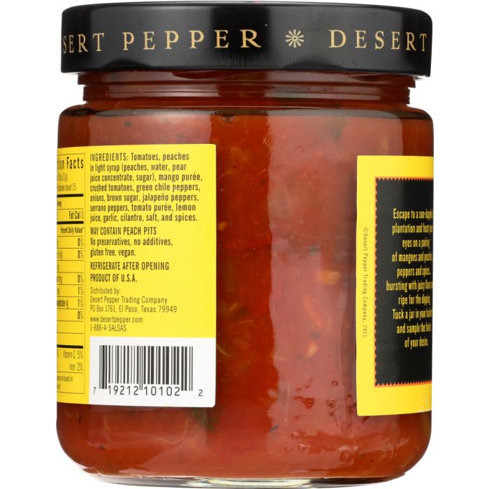 DESERT PEPPER: Peach Mango Medium Hot Salsa, 16 oz