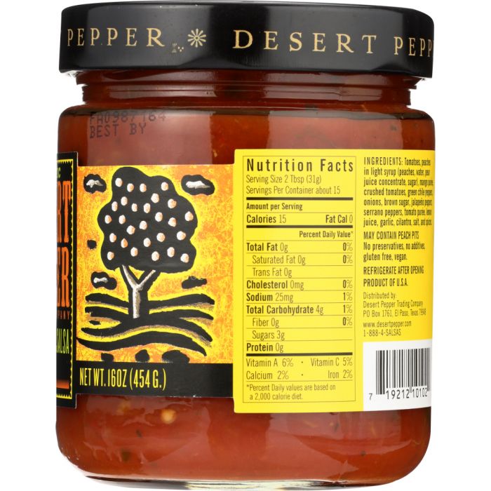 DESERT PEPPER: Peach Mango Medium Hot Salsa, 16 oz