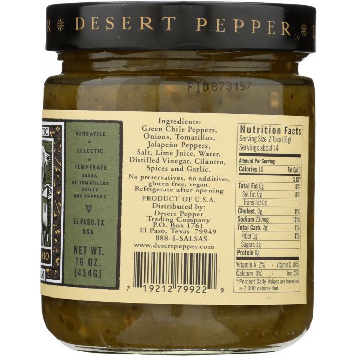 DESERT PEPPER: Salsa Del Rio Medium, 16 oz