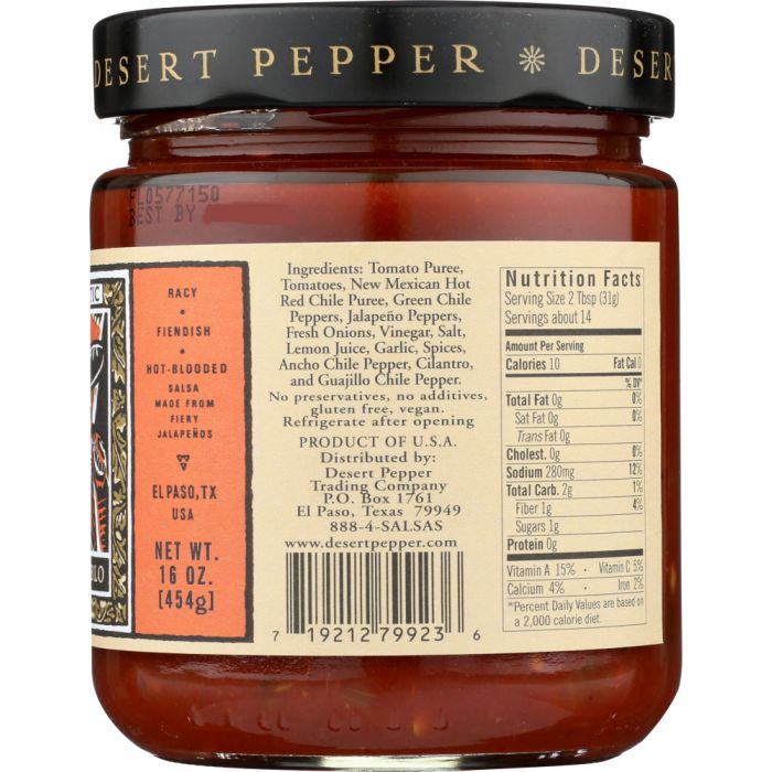 DESERT PEPPER: Diablo Hot Salsa, 16 oz