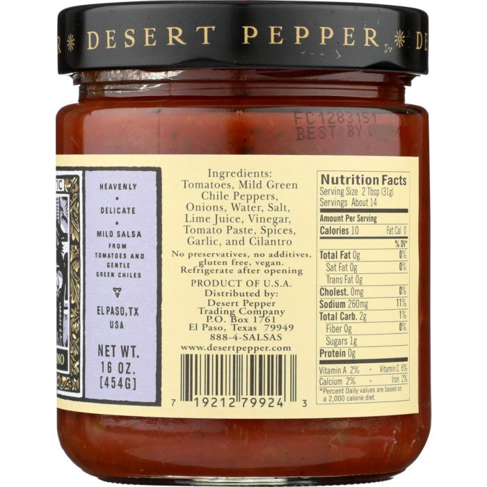 DESERT PEPPER: Divino Mild Salsa, 16 oz