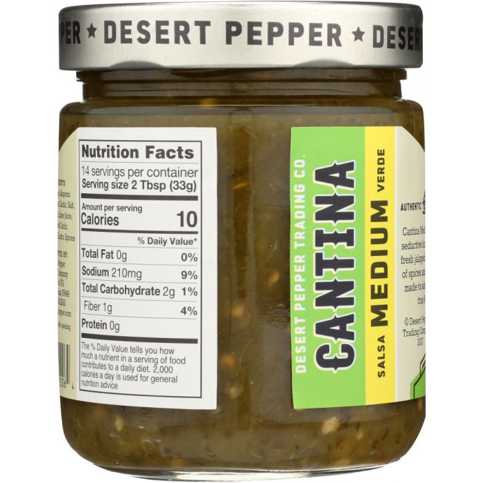 DESERT PEPPER: Salsa Cantina Medium Green, 16 oz