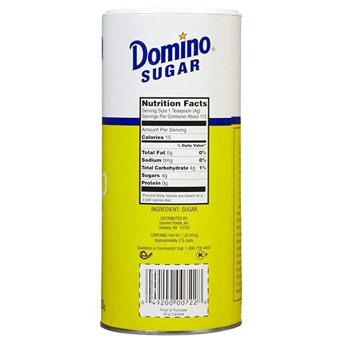 DOMINO: Sugar Granulated Canister, 16 oz