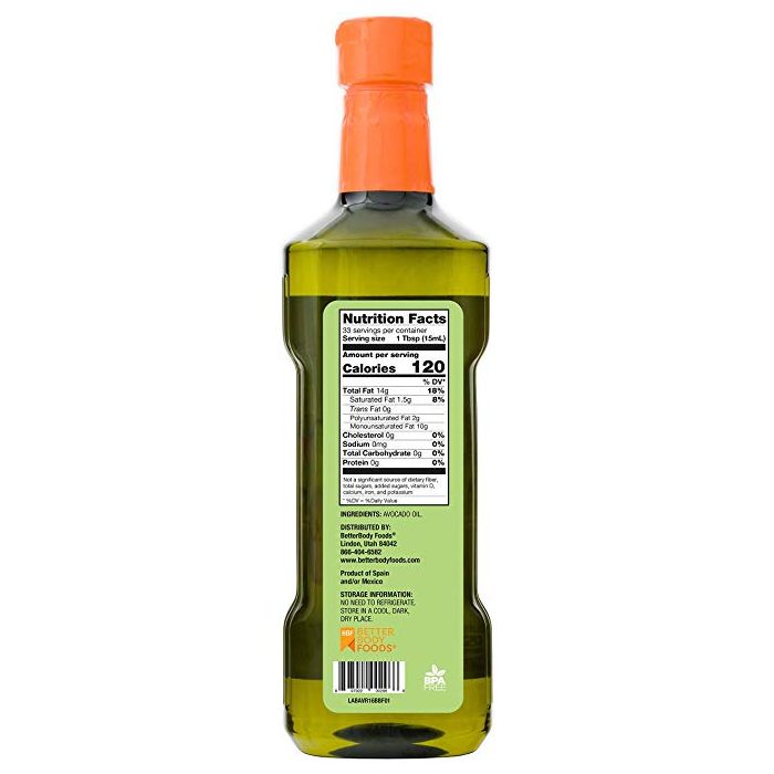 BETTERBODY: Oil Avocado Refined, 16.9 oz