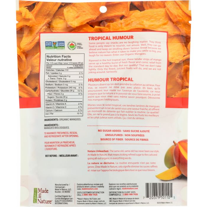 MADE IN NATURE: Organic Mangoes Dried & Unsulfured, 3 oz