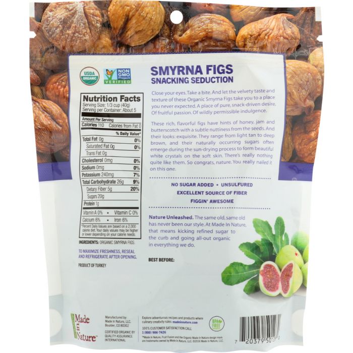 MADE IN NATURE: Organic Smyrna Figs Soft & Sultry Supersnacks, 7 oz