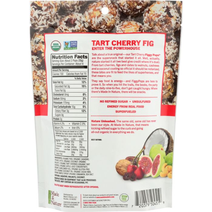 MADE IN NATURE: Organic Tart Cherry Figgy Pops, 4.2 oz