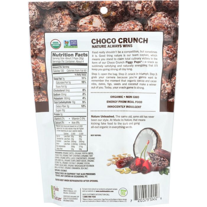 MADE IN NATURE: Organic Choco Crunch Figgy Pops Super Snacks, 4.2 oz