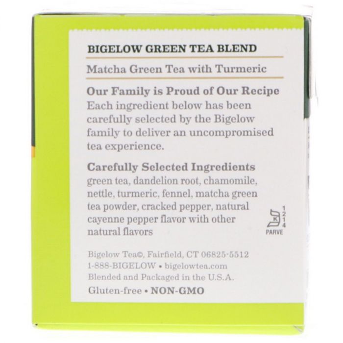 BIGELOW: Matcha Green Tea with Turmeric 18 Bags, 0.82 oz