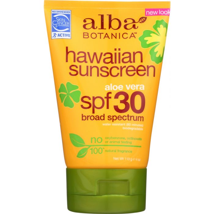 ALBA BOTANICA: Natural Hawaiian Sunscreen SPF 30, 4 oz