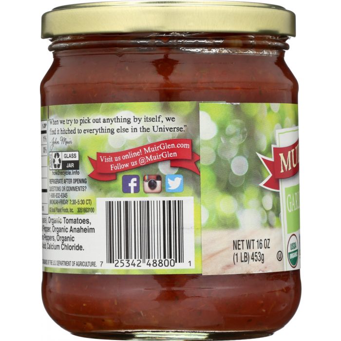 MUIR GLEN: Organic Medium Salsa Garlic Cilantro, 16 oz