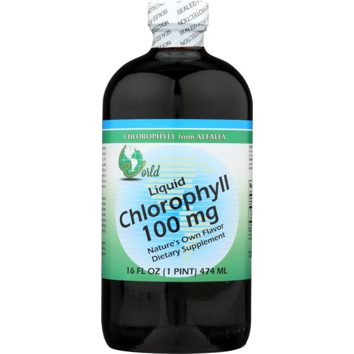 WORLD ORGANIC: Liquid Chlorophyll 100mg, 16 oz