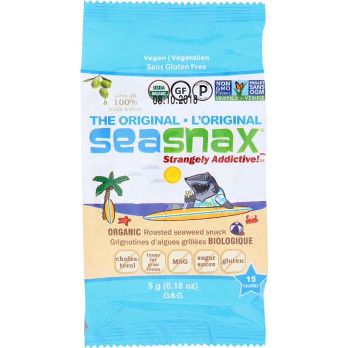 SEA SNAX: Seaweed Snack Grab and Go Olive Oil Organic, 0.18 oz