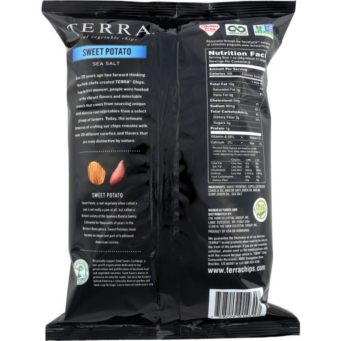 TERRA CHIPS: Crinkled Sweet Potato Chips with Sea Salt, 6 oz