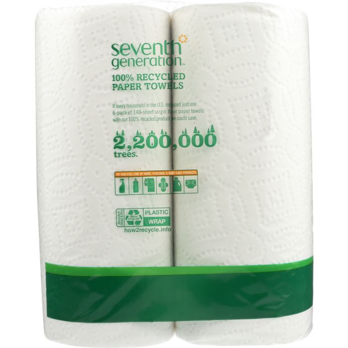 SEVENTH GENERATION: Paper Towel White Pack of 6, 1 ea