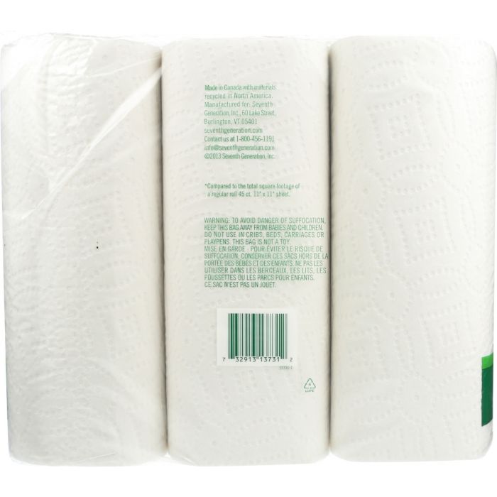 SEVENTH GENERATION: Paper Towel White Pack of 6, 1 ea