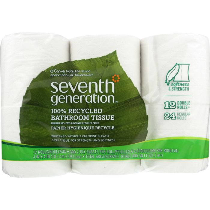 SEVENTH GENERATION: Bath Tissue 2 ply Pack of 12, 1 ea