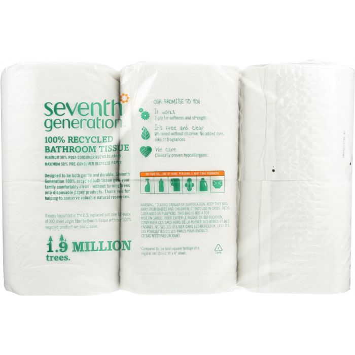 SEVENTH GENERATION: Bath Tissue 2 ply Pack of 12, 1 ea