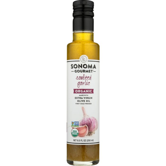 SONOMA GOURMET: Oil Olive Extra Virgin Garlic Organic, 8.5 oz