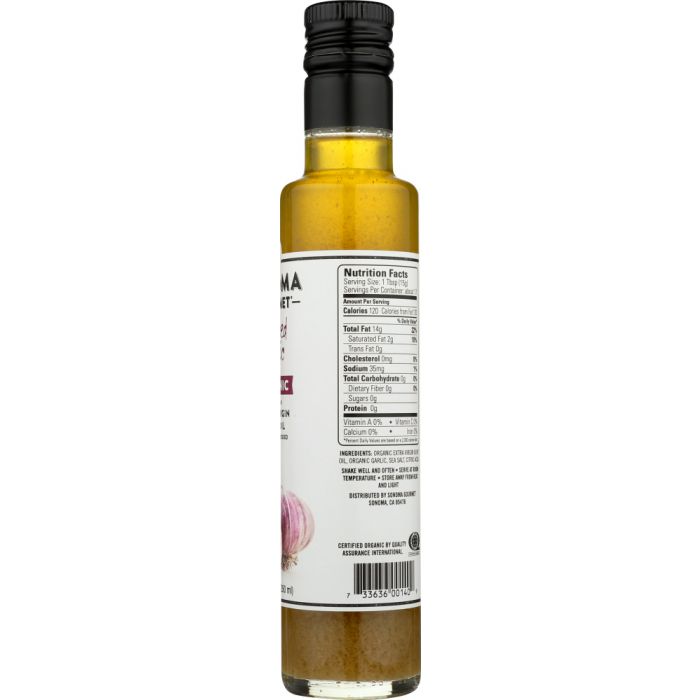 SONOMA GOURMET: Oil Olive Extra Virgin Garlic Organic, 8.5 oz