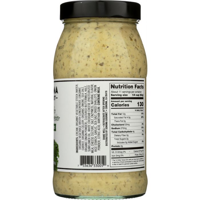 SONOMA GOURMET: Sauce Pasta Kale Pesto White Cheddar, 25 OZ