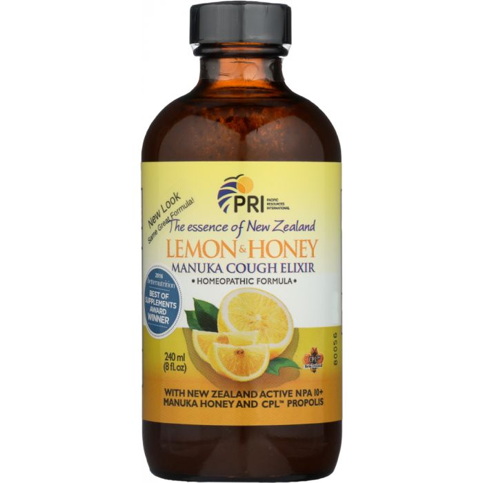 PRI: Cough Elixir Lemon Manuka Honey, 8 oz