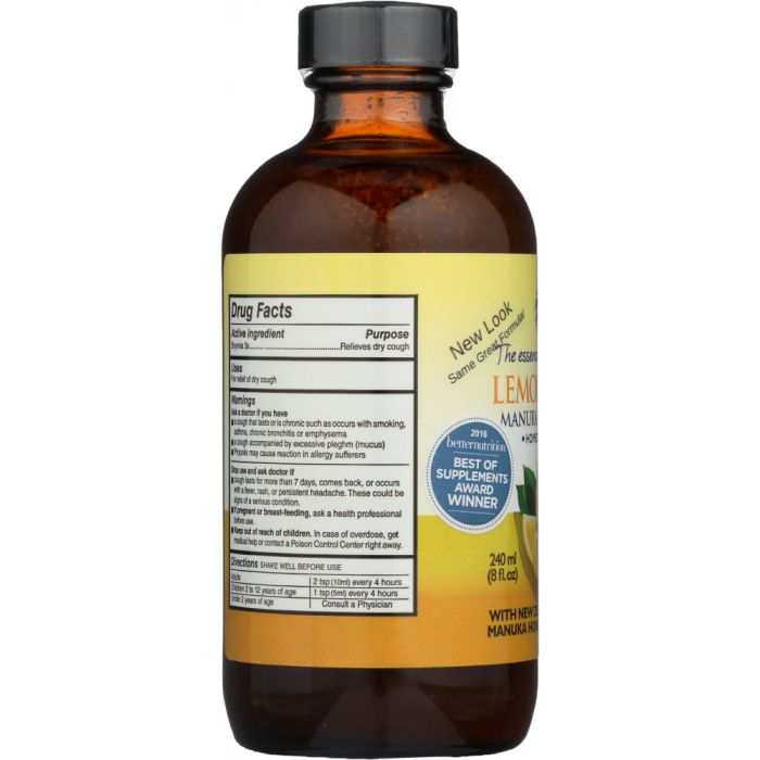 PRI: Cough Elixir Lemon Manuka Honey, 8 oz