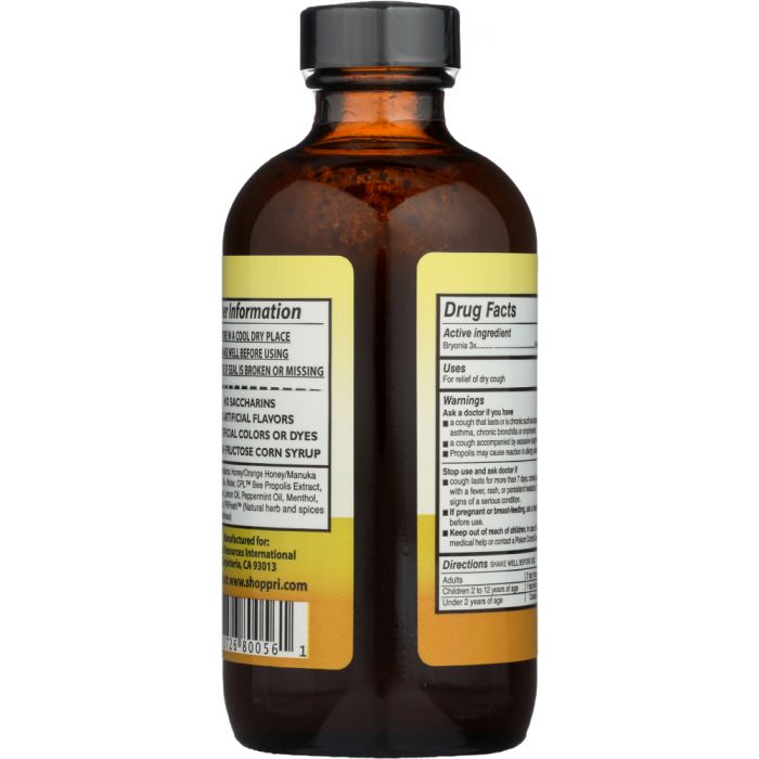 PRI: Cough Elixir Lemon Manuka Honey, 8 oz