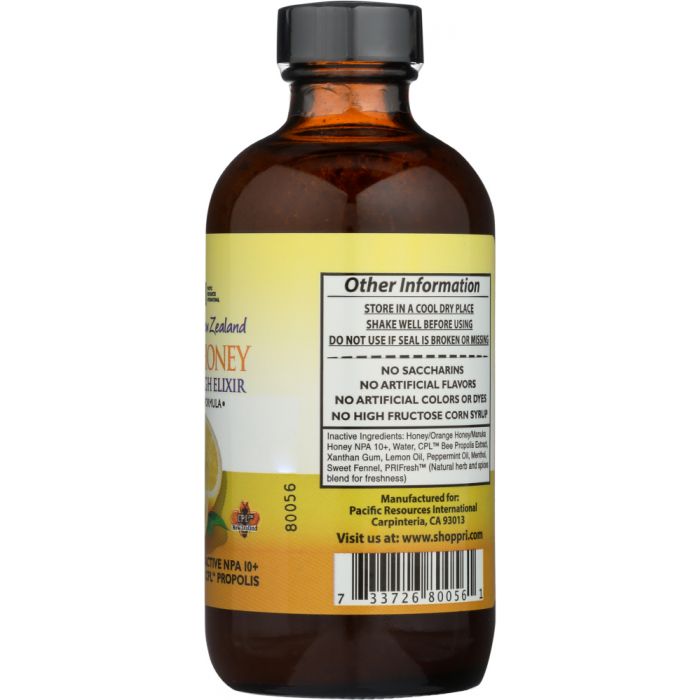 PRI: Cough Elixir Lemon Manuka Honey, 8 oz