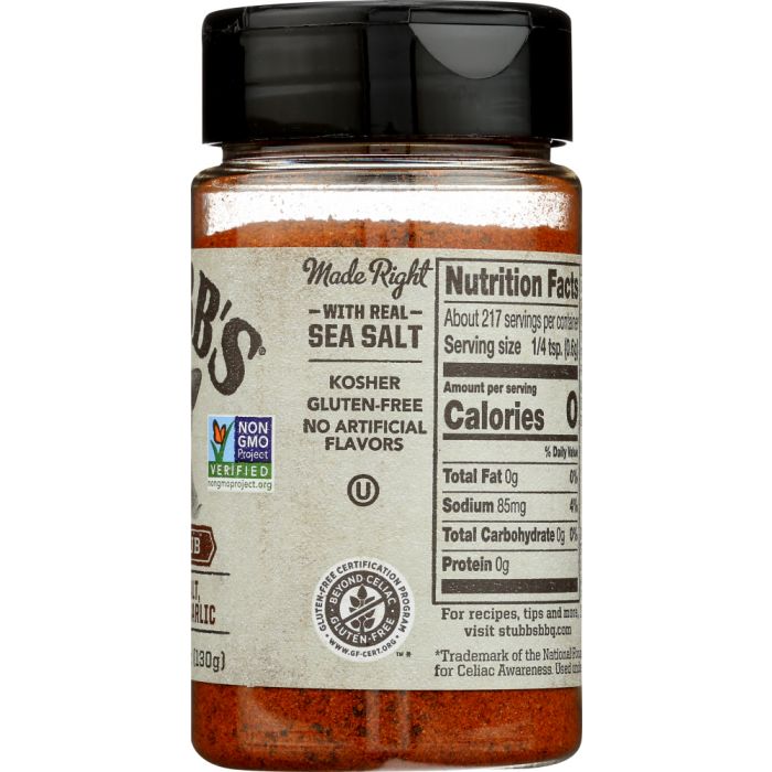 STUBBS: Bbq Rub, 4.62 oz