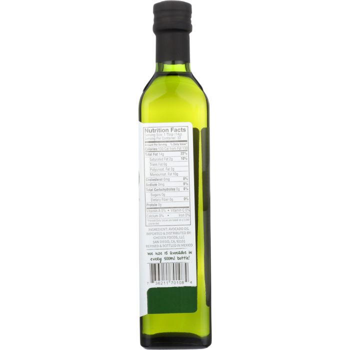 CHOSEN FOODS: 100% Pure Avocado Oil, 500 ml