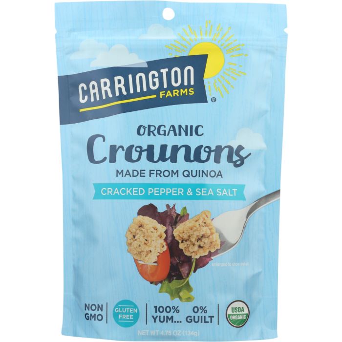 CARRINGTON FARMS: Crounons Cracked Pepper Sea Salt, 4.75 oz