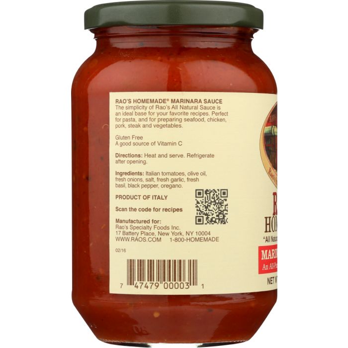 RAO'S HOMEMADE: Pasta Sauce Marinara, 15.5 oz