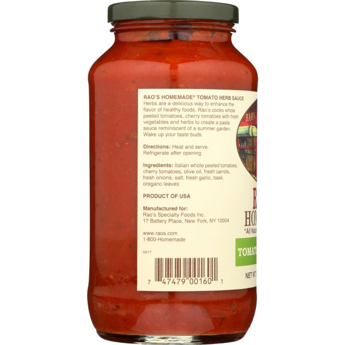 RAO'S HOMEMADE: Tomato Herb Sauce, 24 oz