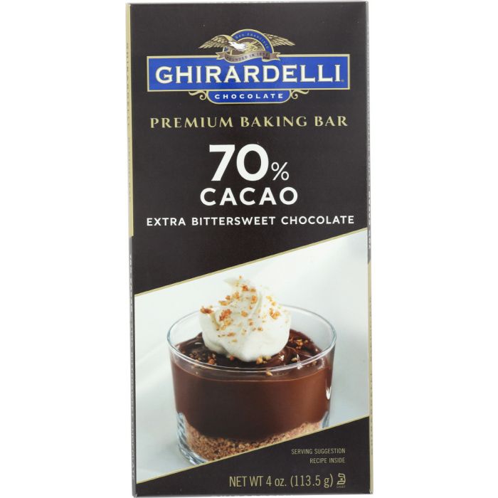 GHIRARDELLI: Chocolate Baking Bar 70% Extra Bittersweet, 4 oz