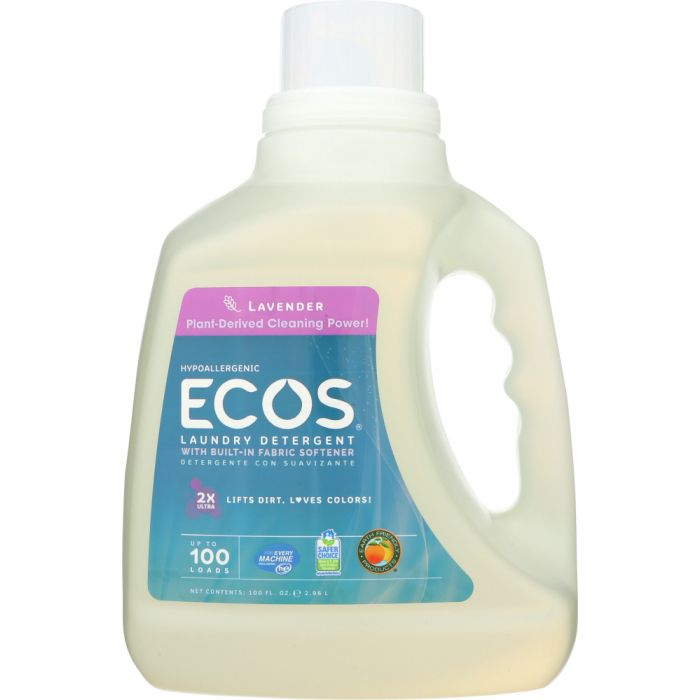 EARTH FRIENDLY: Ecos 2x Ultra Liquid Laundry Detergent Lavender, 100 oz