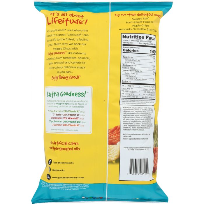 GOOD HEALTH: Veggie Chips Sea Salt, 6.75 oz