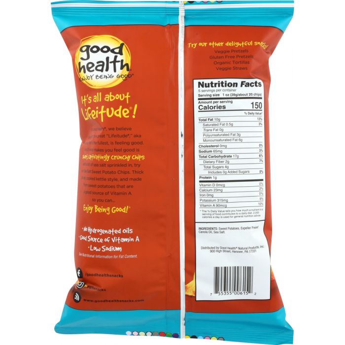 GOOD HEALTH: Sweet Potato Kettle Chips Sea Salt, 5 oz