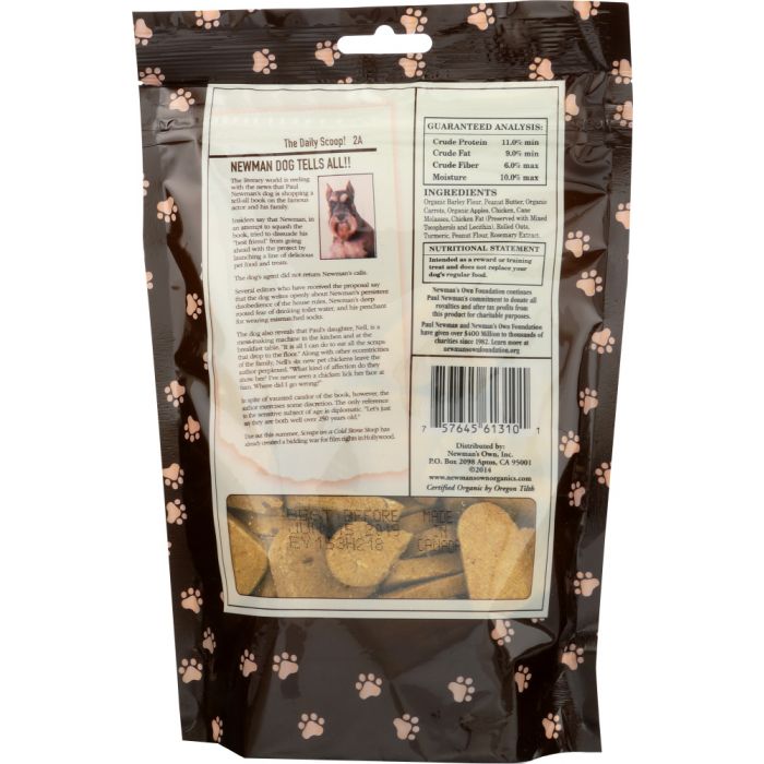 NEWMAN'S OWN: Premium Dog Treats Medium Peanut Butter, 10 oz