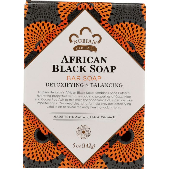 NUBIAN HERITAGE: Bar Soap African Black with Oats Aloe And Vitamin E, 5 oz