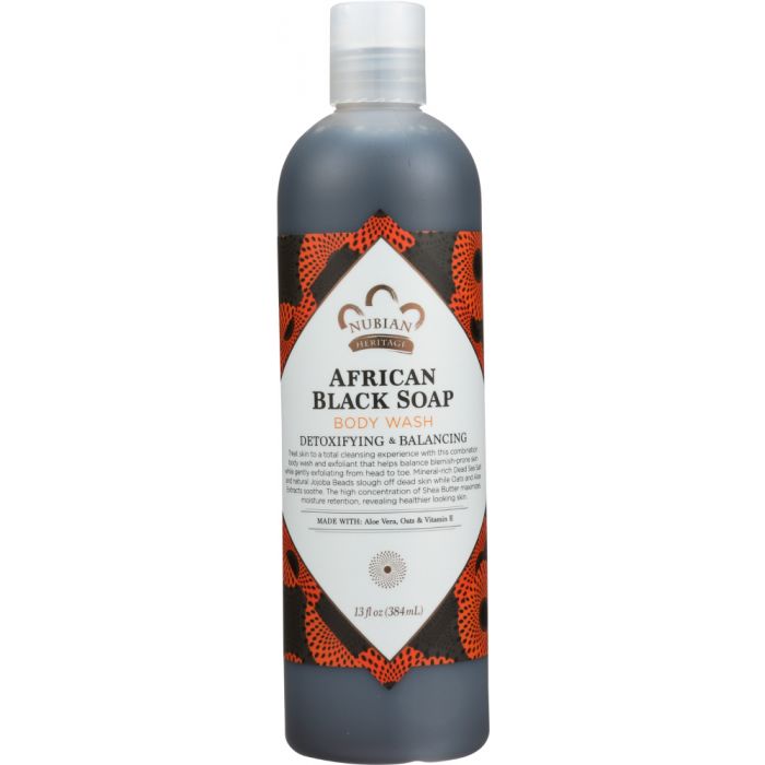 NUBIAN HERITAGE: African Black Soap Body Wash, 13 oz