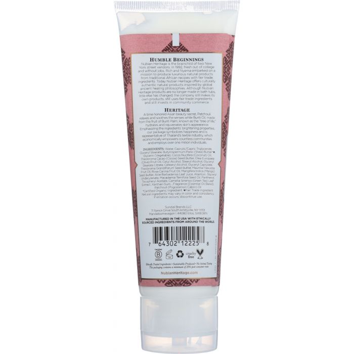 NUBIAN HERITAGE: Hand Cream Patchouli & Buriti, 4 oz