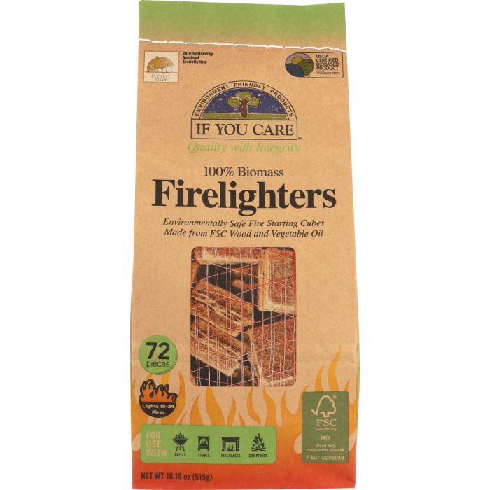 IF YOU CARE: 100% Biomass Firelighters, 72 pc