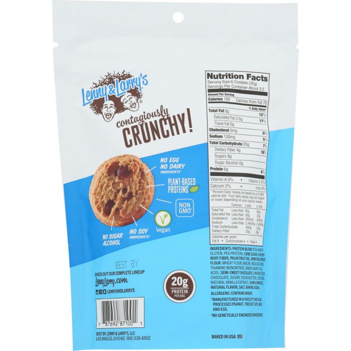 LENNY & LARRYS: Crunchy Cookies Chocolate Chip, 4.25 oz