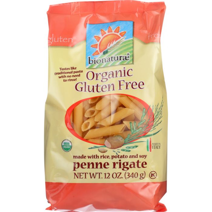 BIONATURAE: Organic Gluten Free Penne Rigate Pasta, 12 oz