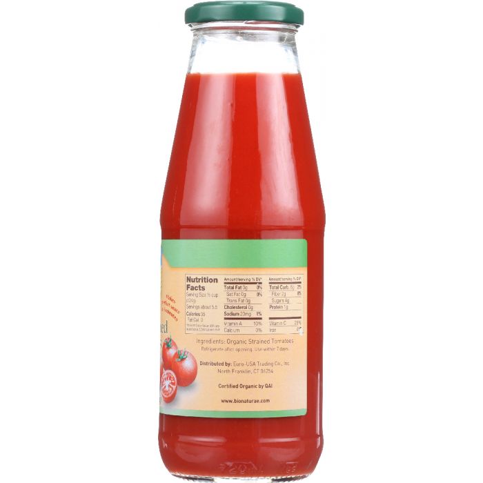 BIONATURAE: Organic Strained Tomatoes, 24 Oz