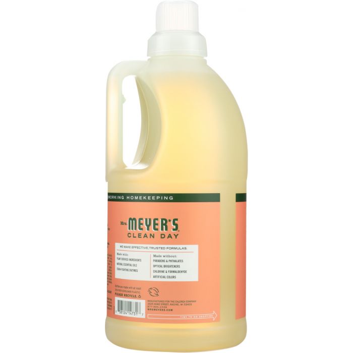 MRS. MEYER'S: Clean Day Laundry Detergent Geranium Scent, 64 oz