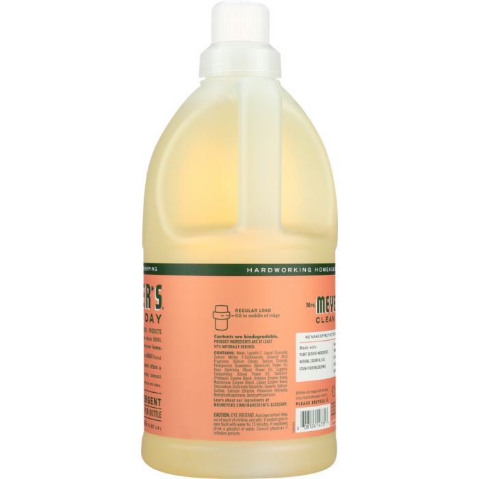 MRS. MEYER'S: Clean Day Laundry Detergent Geranium Scent, 64 oz