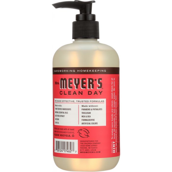 MRS. MEYER'S: Clean Day Liquid Hand Soap Rhubarb Scent, 12.5 oz